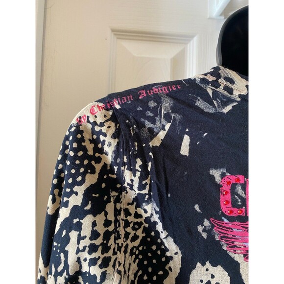 Crystal Rock snake skin crystal locket L/S tunic top / mini dress NWT L. - Picture 8 of 9